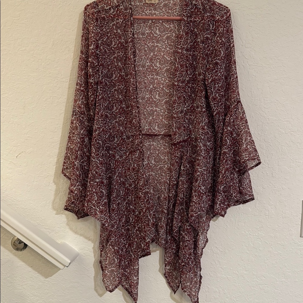 Hollister. XS Elegant Burgundy Paisley Women's coverup